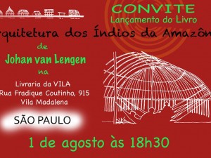 Anúncio de labçamento de livro sobre arquitetura indígena